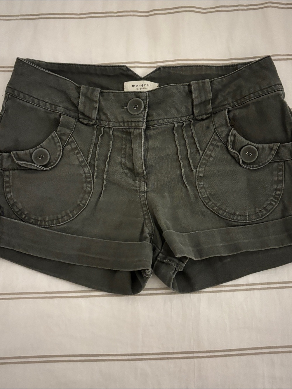 maurices Olive Green Cuffed Pocket Jean Shorts